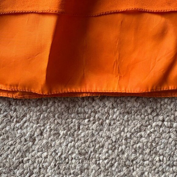 Vintage 1970s Orange Boho Prairie Dress Lace Keyhole Neck – Size S - Picture 7 of 16